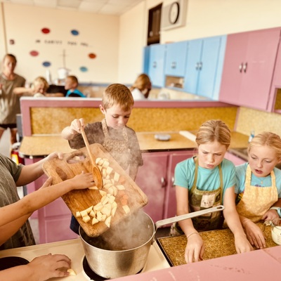 First they read Stone Soup. Then they made Stone Soup. Learning comes to life here.
