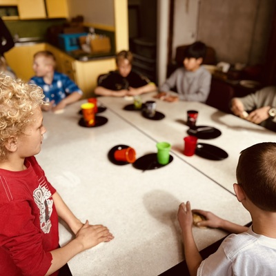 We spend alot of time in mixed age learning environments, and we make learning as hands on as we can