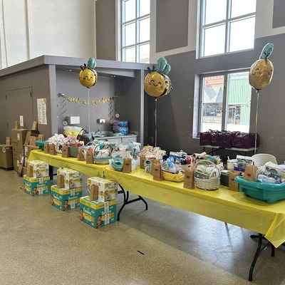 Some of the door prizes from our 2024 shower in Sabetha.